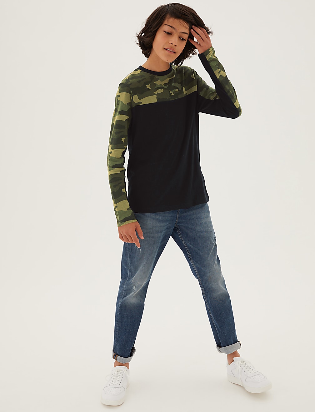 Pure Cotton Camouflage Top (6-16 Yrs)