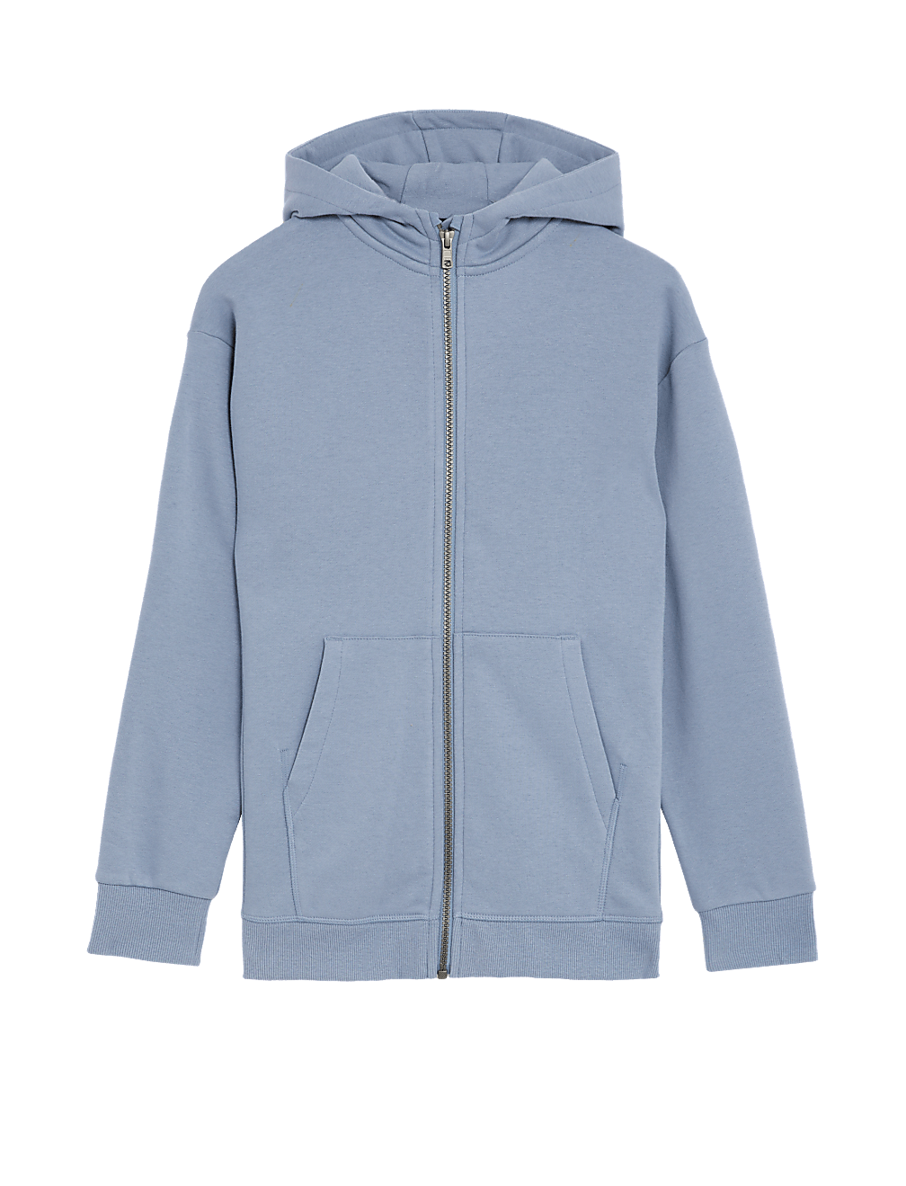 Cotton Rich Plain Zip Hoodie (6-16 Yrs)