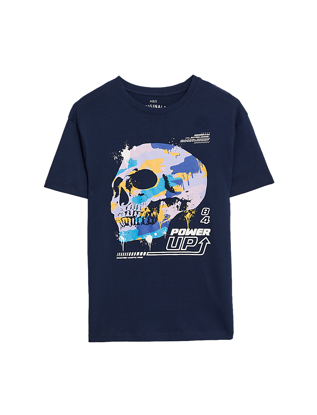 Pure Cotton Skull Print T-Shirt (6-16 Yrs)