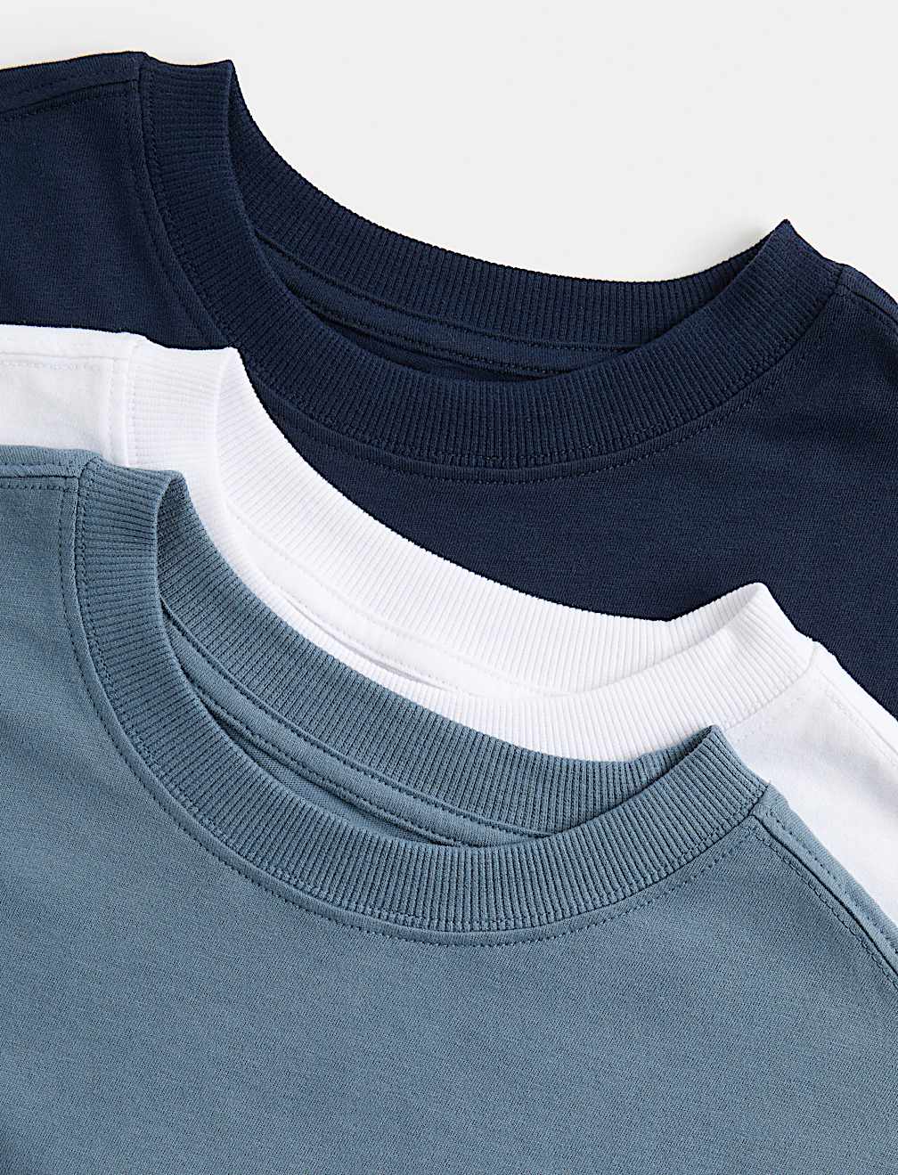 3 Pack Pure Cotton Plain T-Shirts (6-16 Yrs)