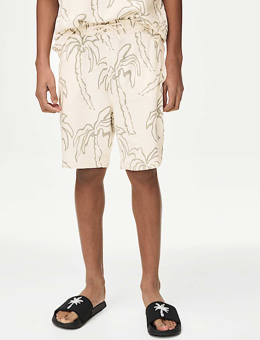 2pc Pure Cotton Palm Tree T-Shirt and Shorts (6-16 Yrs)