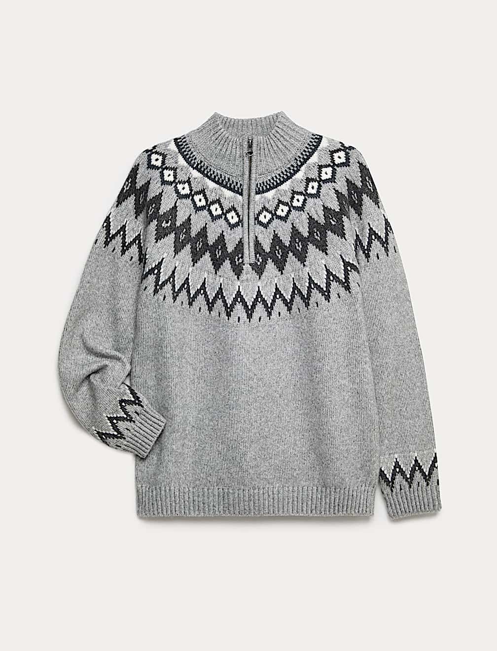 Fair Isle Half Zip Jumper (2-16 Yrs)