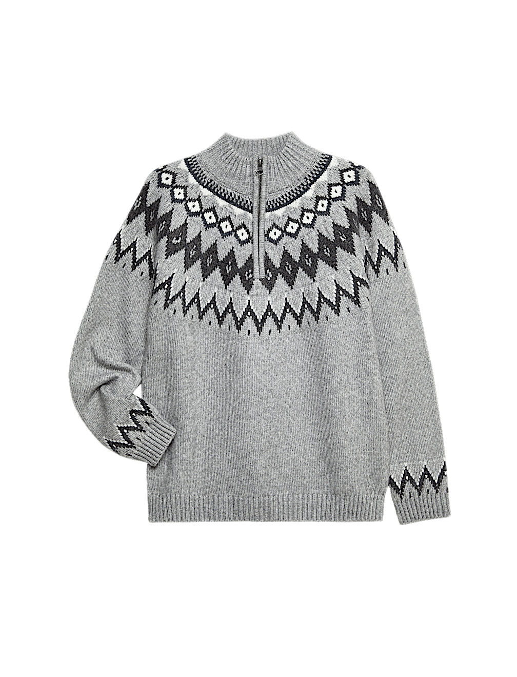 Fair Isle Half Zip Jumper (2-16 Yrs)