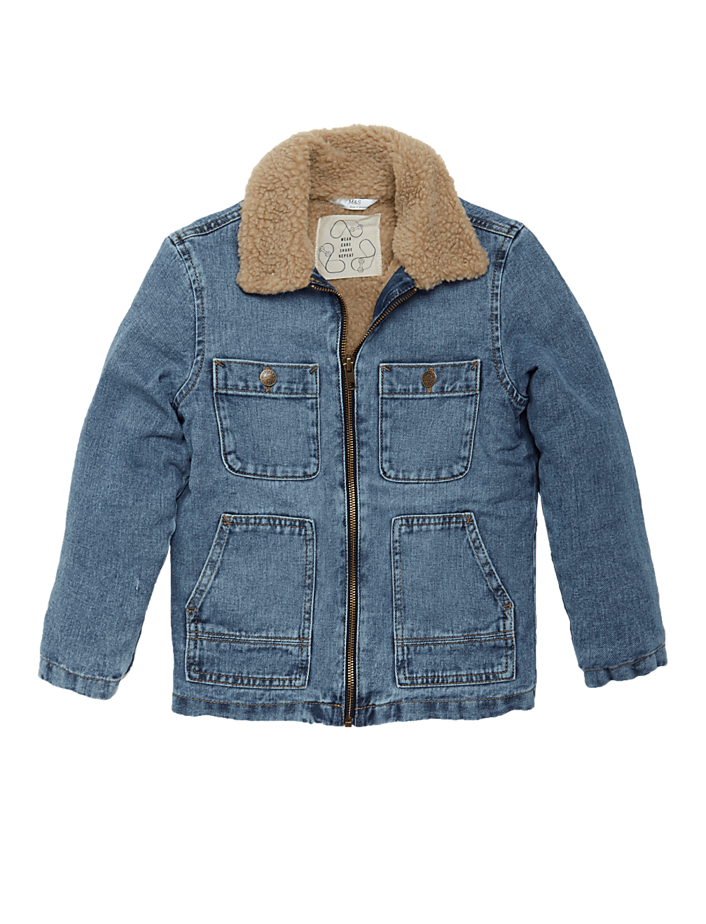 Mens denim borg lined jacket outlet