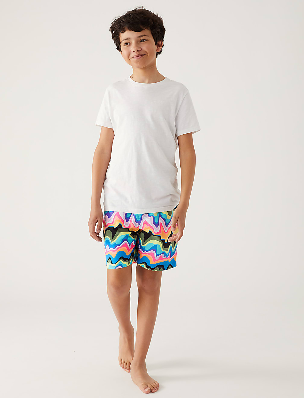 ★PISCESS★Holographic Shorts★Sky Blue_Red★大人気★ Buy Holographic Print Swim Shorts at Marks & Spencer