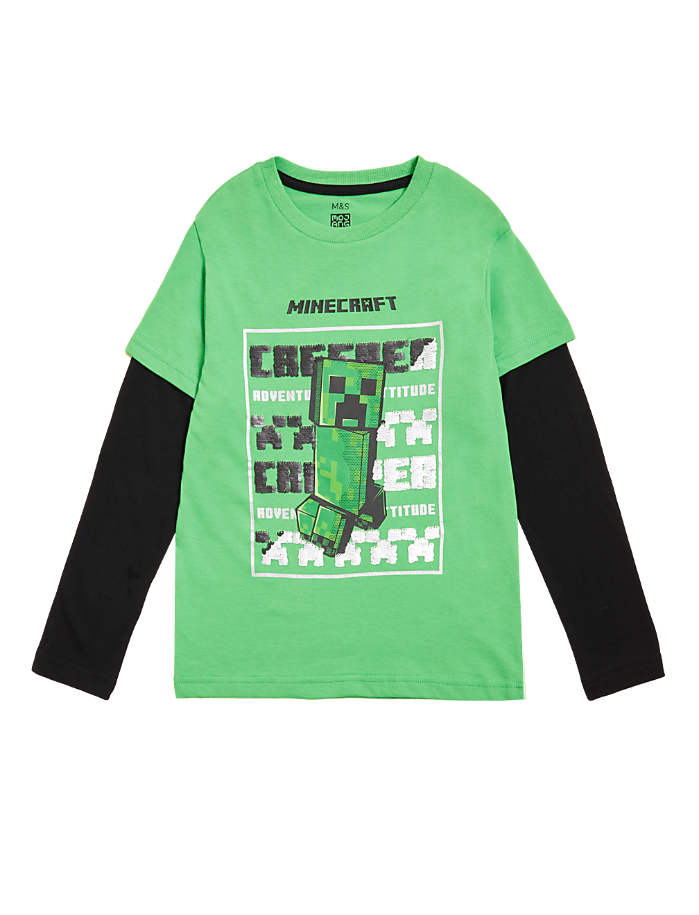 Pure Cotton Minecraft&trade; Sequin Top (6-16 Yrs)