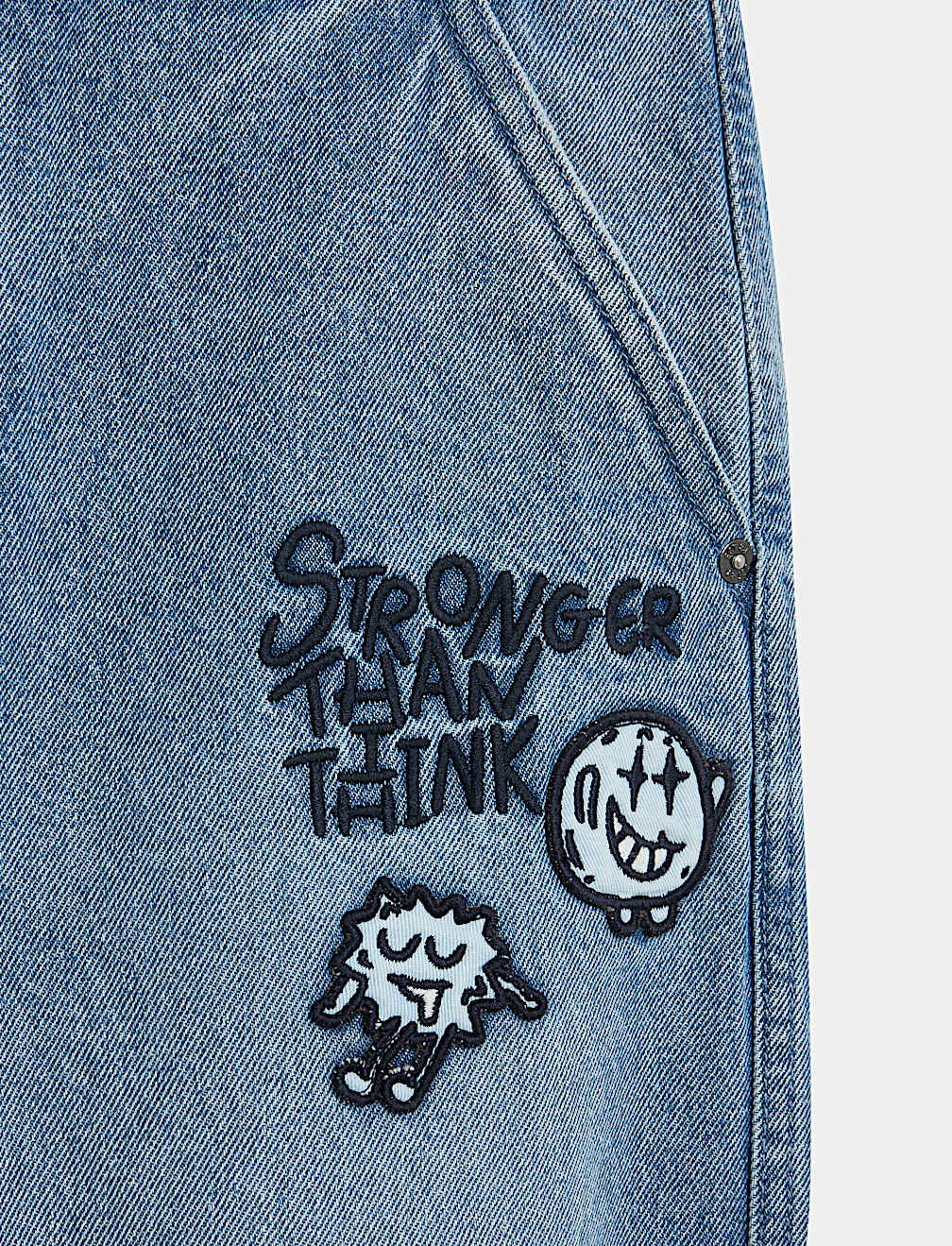 The Doodle Boy Pure Cotton Relaxed Slogan Jeans (4-16 Yrs)