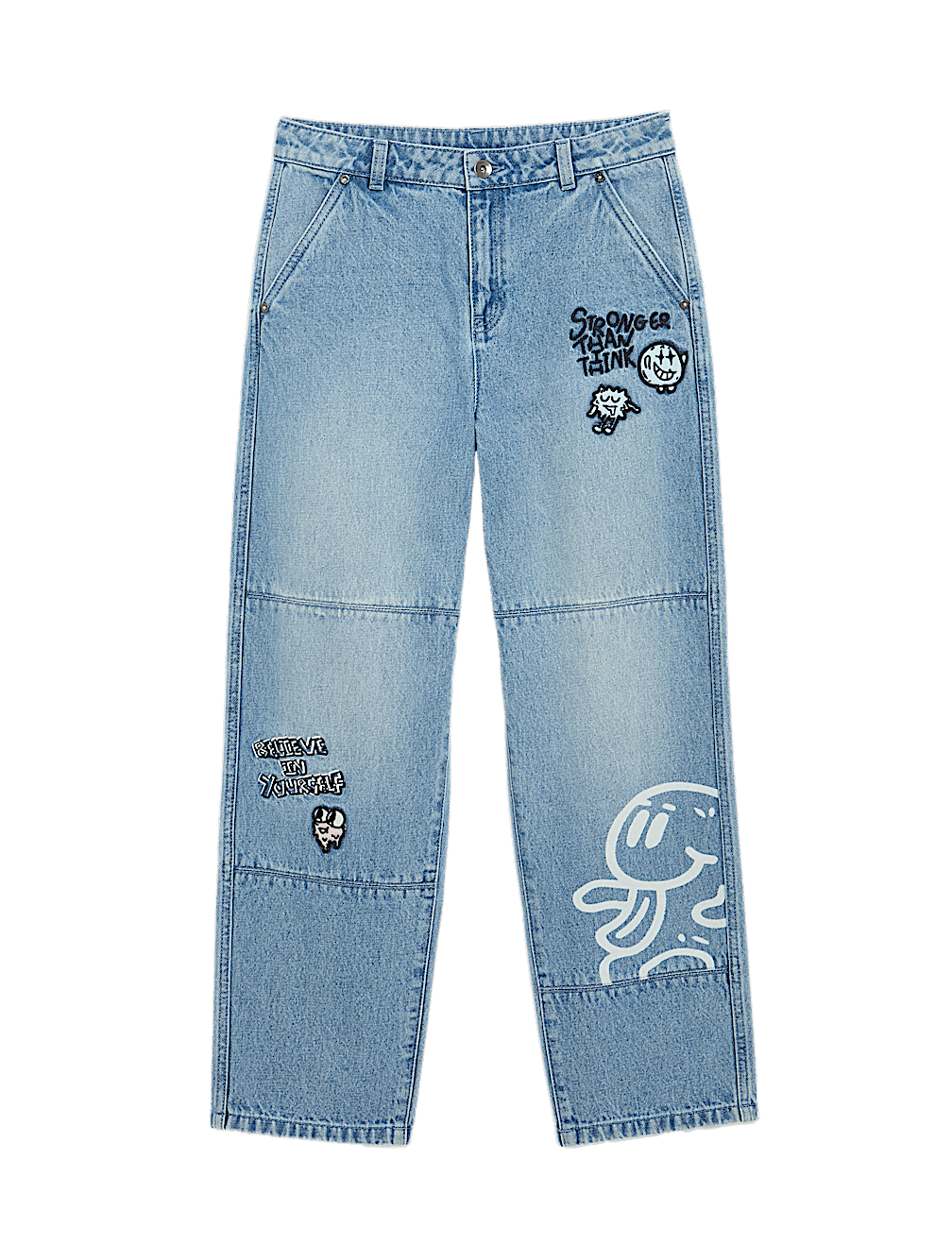 The Doodle Boy Pure Cotton Relaxed Slogan Jeans (4-16 Yrs)