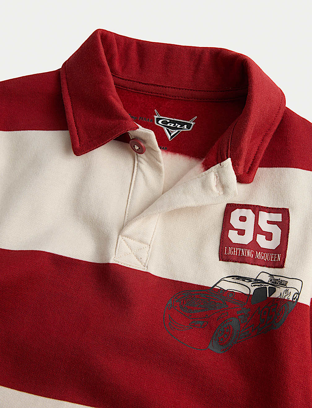 Pure Cotton Disney Cars&trade; Striped Rugby Top (2-8 Yrs)