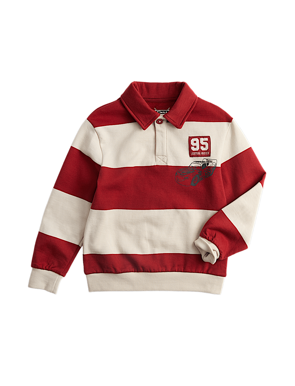 Pure Cotton Disney Cars&trade; Striped Rugby Top (2-8 Yrs)