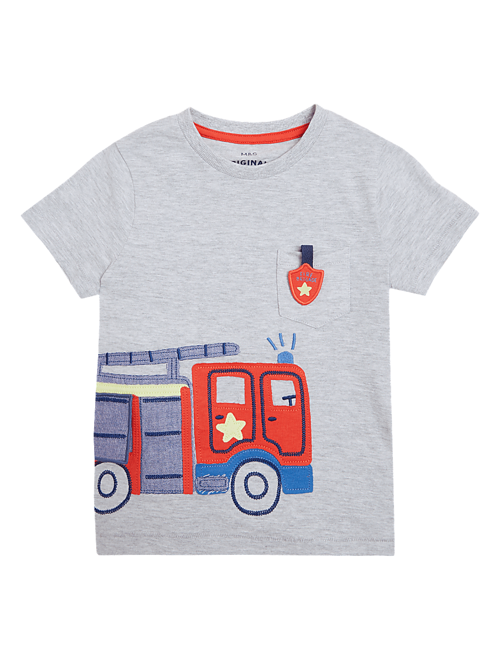 Cotton Rich Fire Truck T-Shirt (2-7 Yrs)