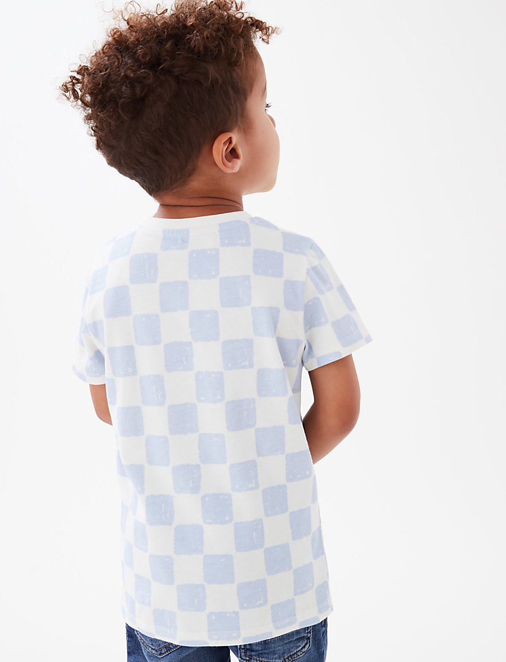 Pure Cotton Checkerboard T-Shirt (2-7 Yrs)