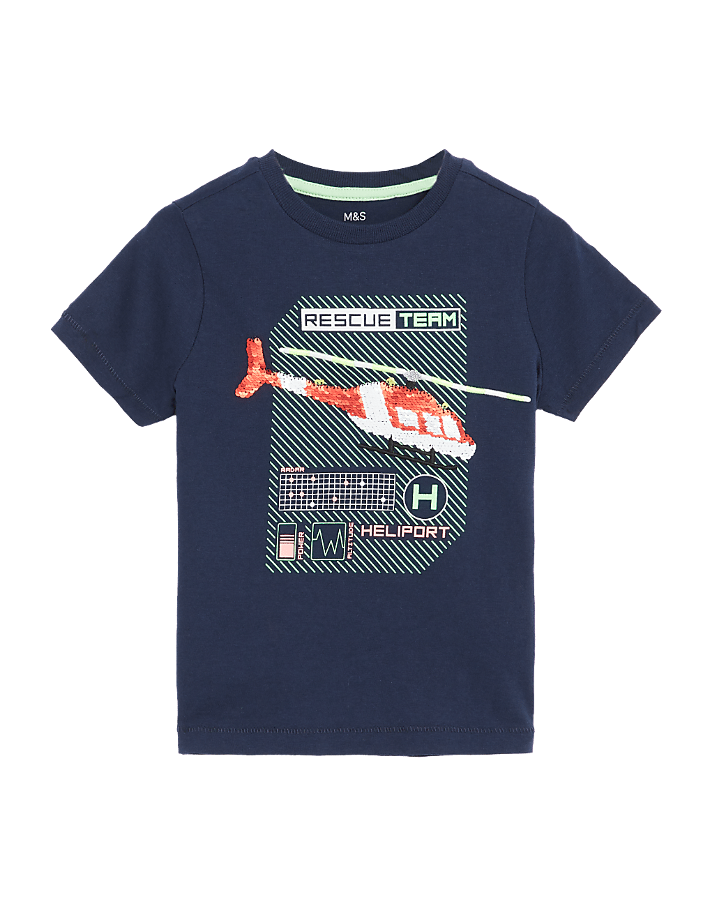 Pure Cotton Sequin Helicopter T-Shirt