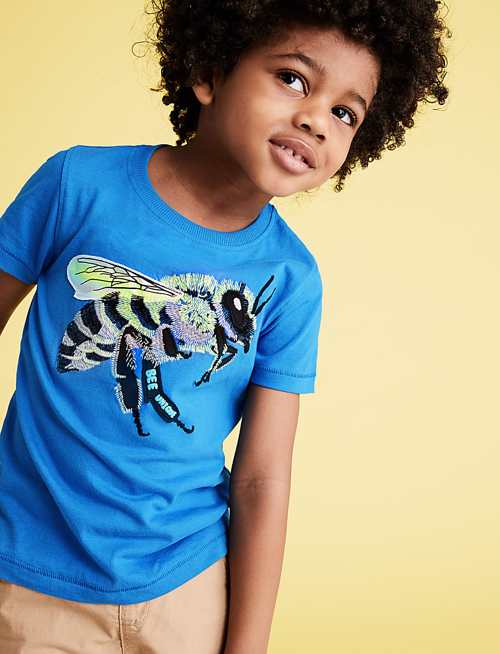 Pure Cotton Embroidered Bee T-Shirt