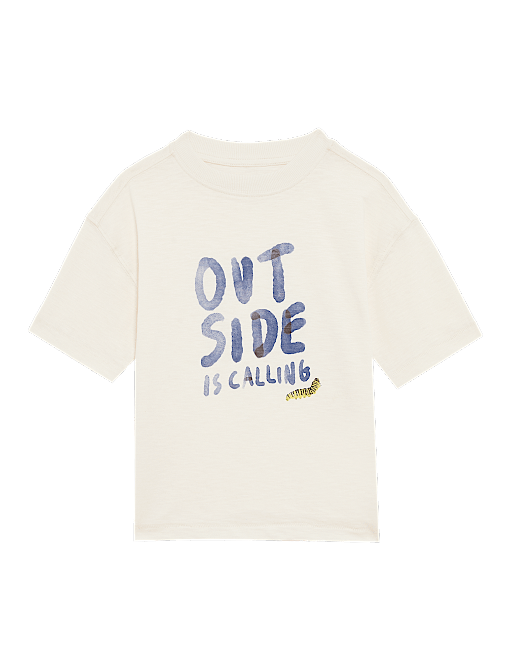 Pure Cotton 'Outside' Slogan T-Shirt (1-8 Yrs)