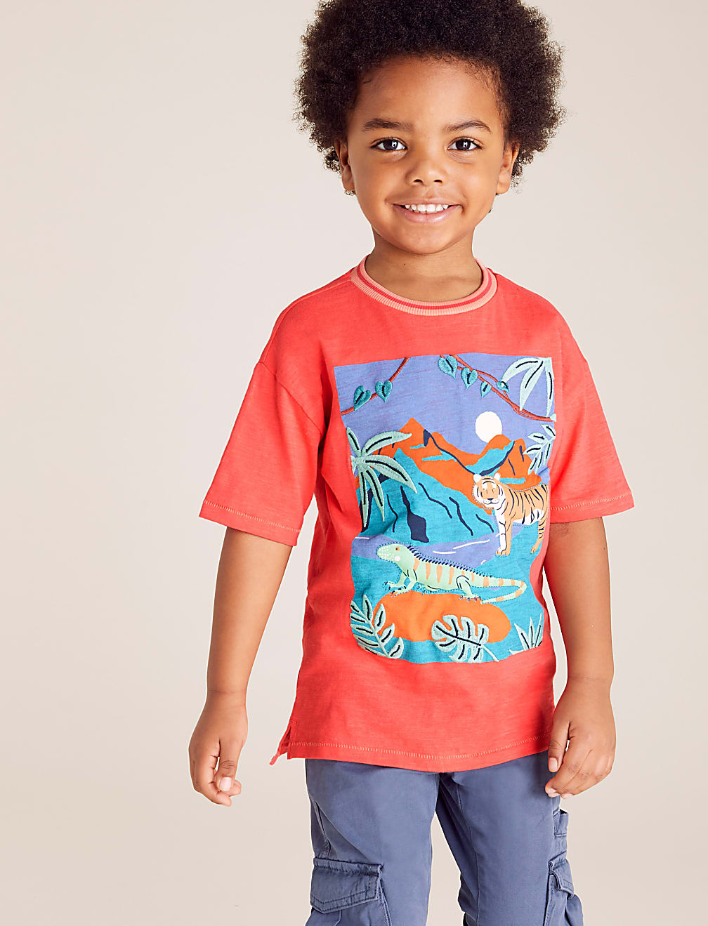 Pure Cotton Jungle Scene T-Shirt (2-7 Yrs)