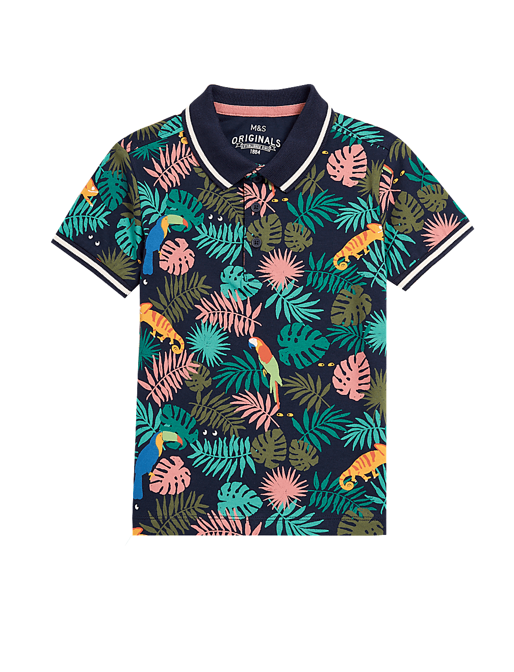 Pure Cotton Printed Collar Neck T-Shirt