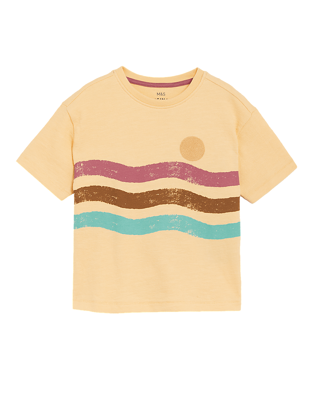 Pure Cotton Wave Print T-Shirt
