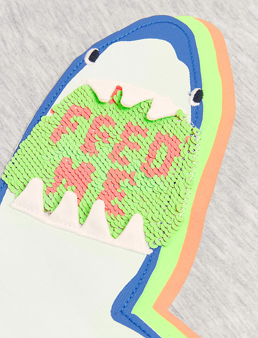 Cotton Reversible Sequin Shark T-Shirt
