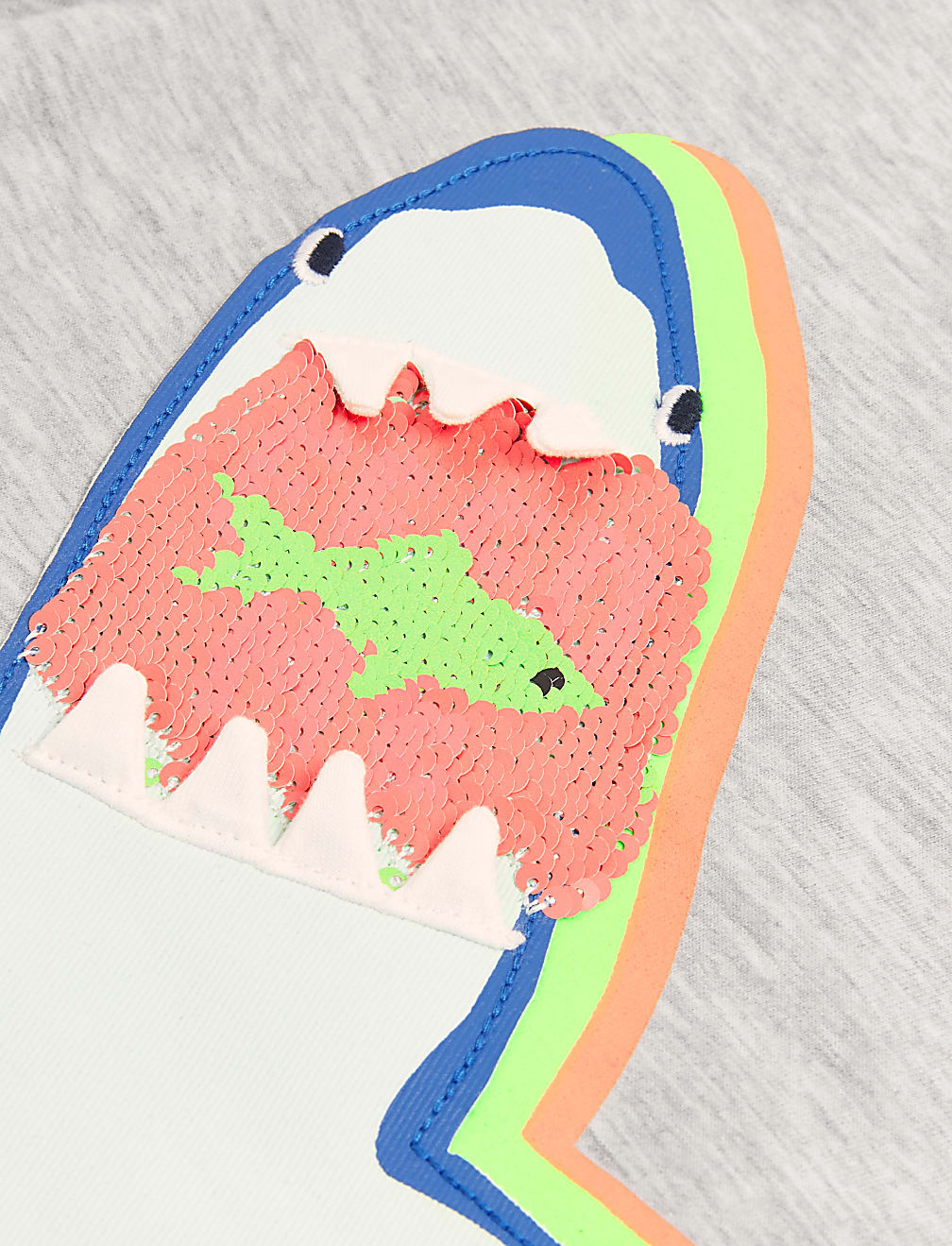 Cotton Reversible Sequin Shark T-Shirt