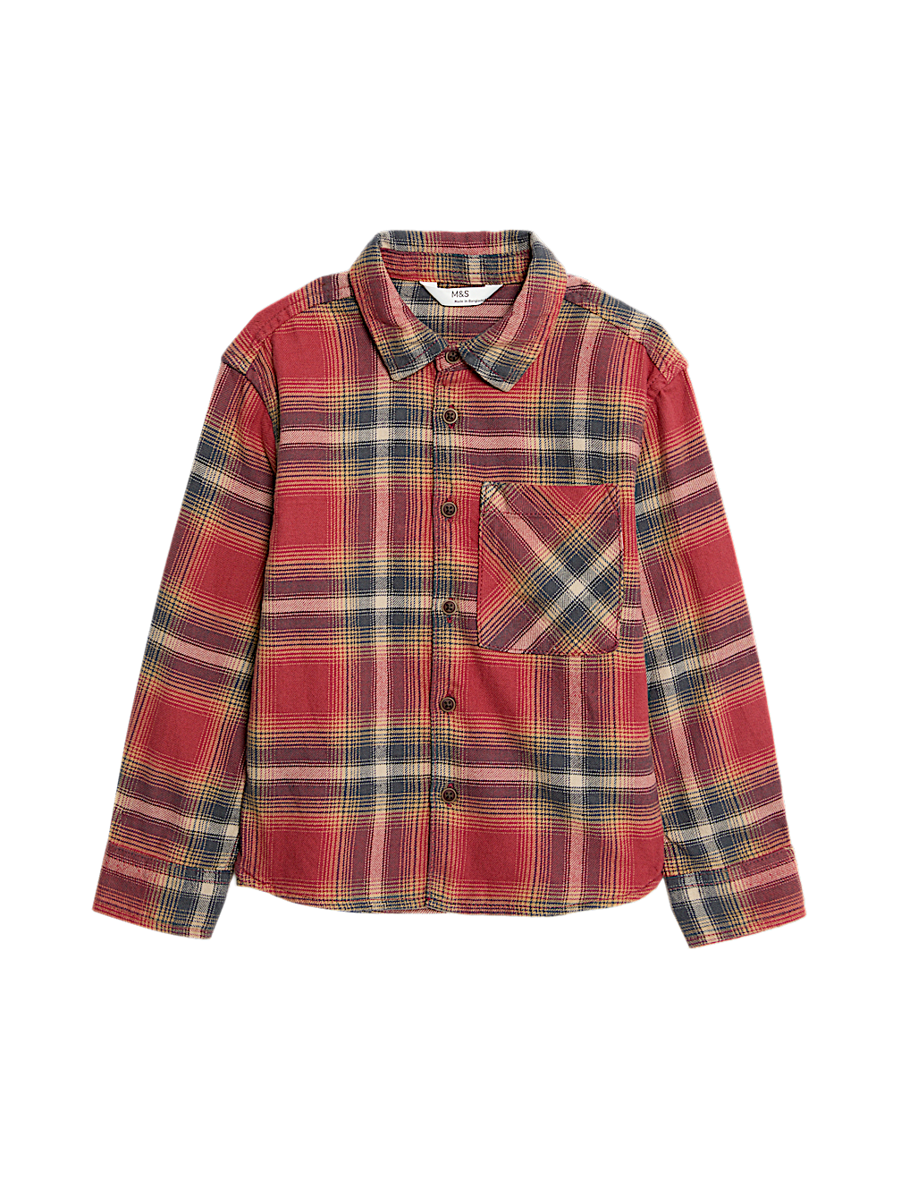 Pure Cotton Brushed Checked Shirt (2-8 Yrs)