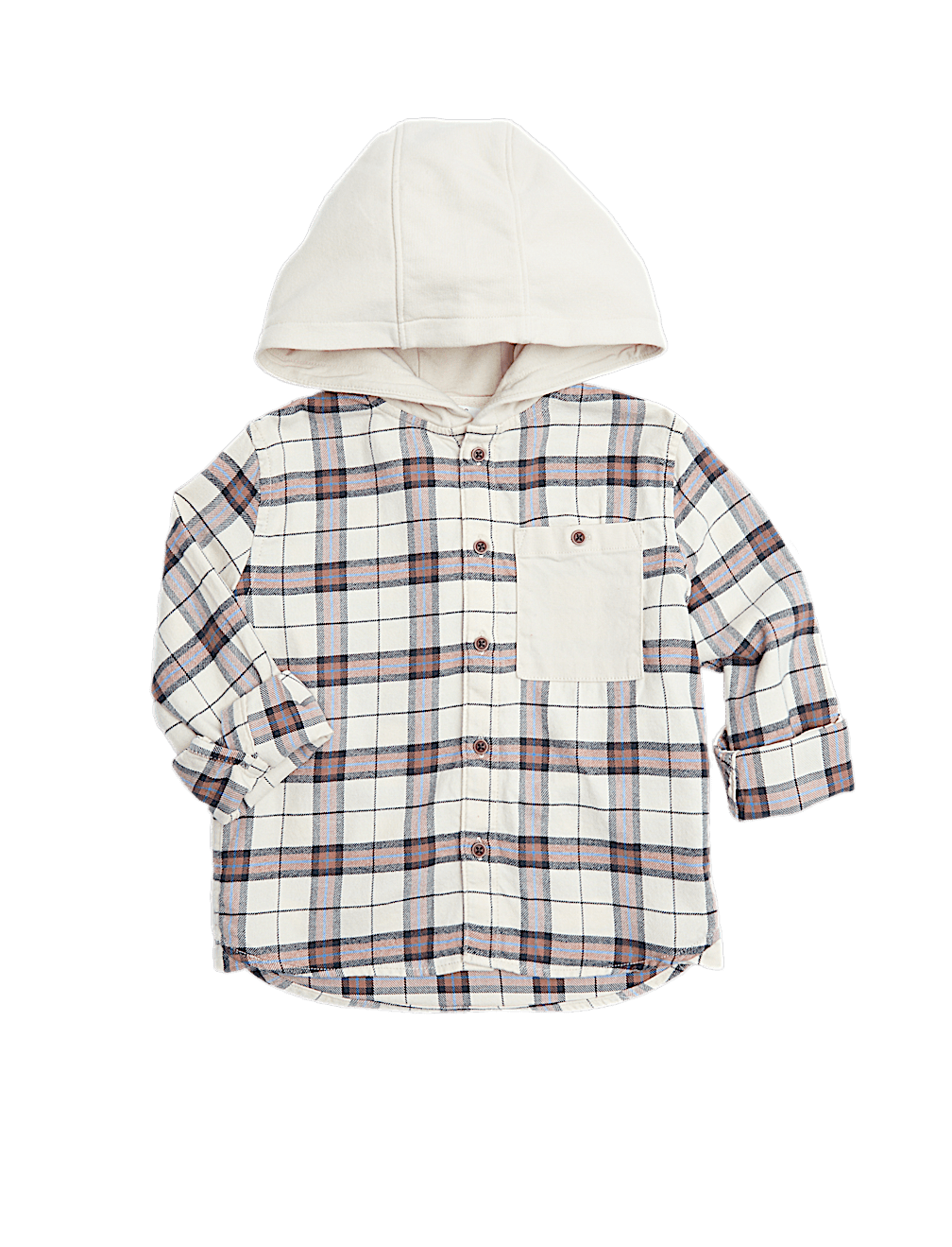 Pure Cotton Checked Hooded Shirt (2-8 Yrs)
