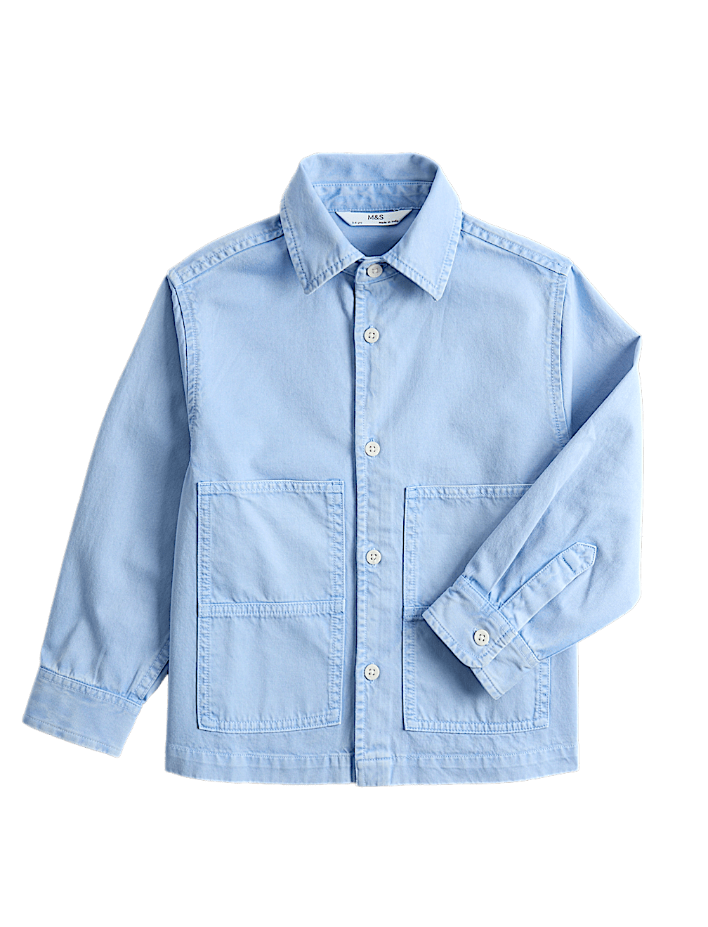 Pure Cotton Twill Overshirt (2-8 Years)