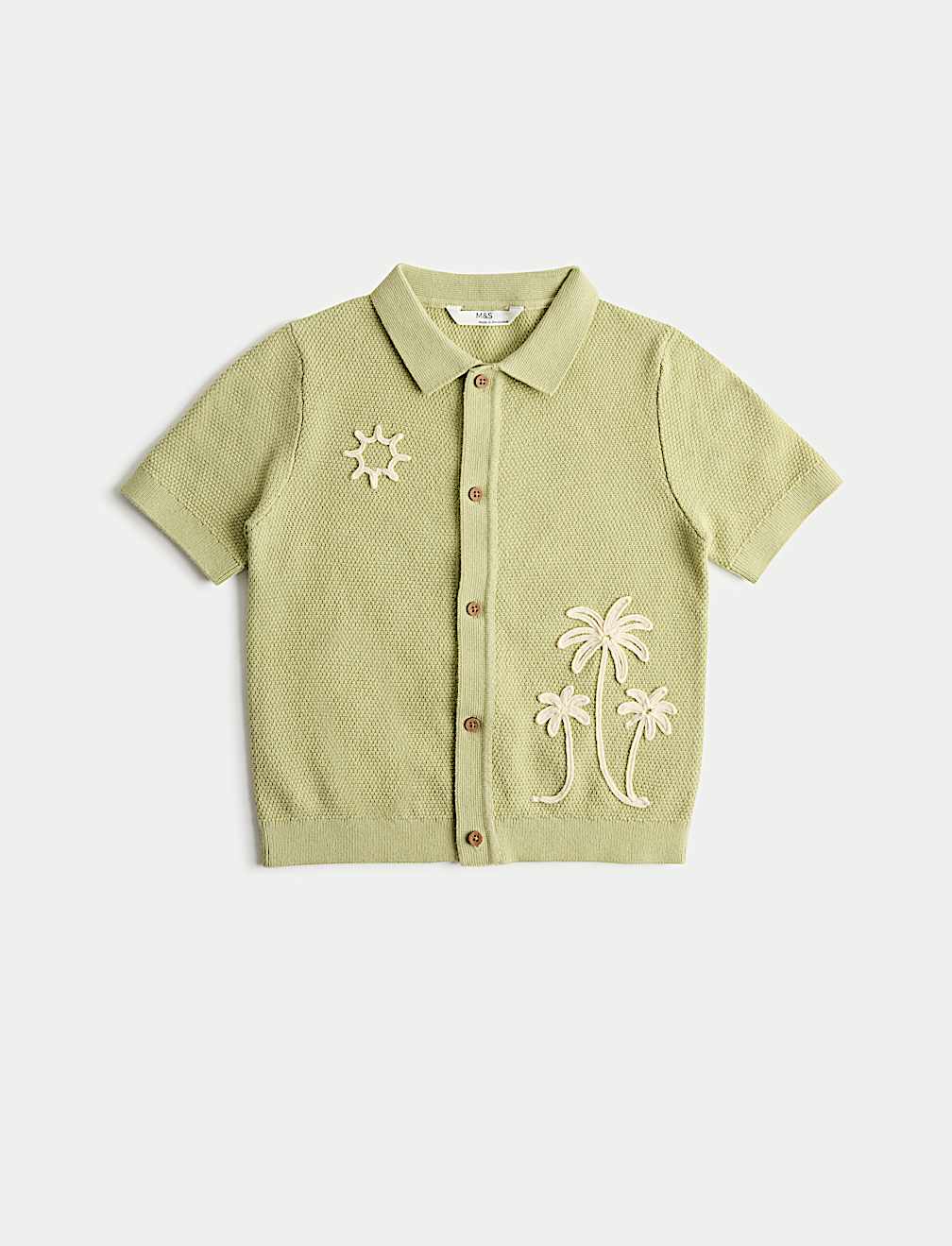 Pure Cotton Knitted Embroidered Polo Shirt (2-8 Yrs)