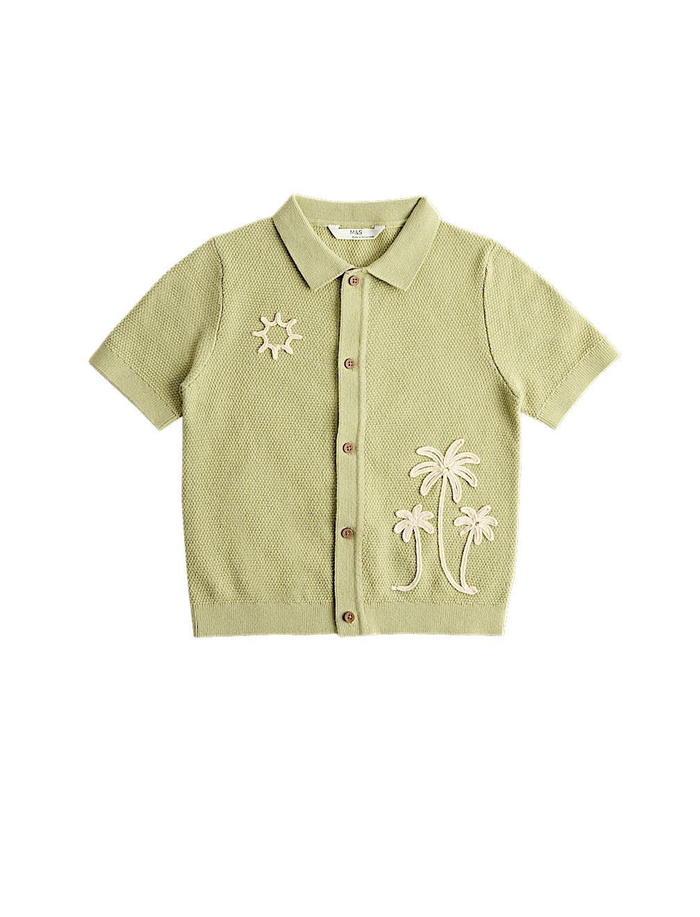 Pure Cotton Knitted Embroidered Polo Shirt (2-8 Yrs)