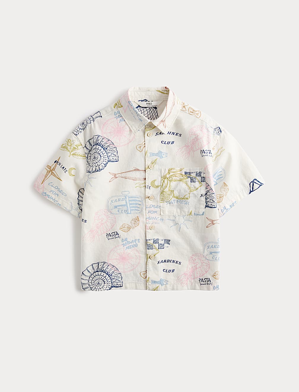 Pure Cotton Coastal Print Shirt (2-8 Yrs)