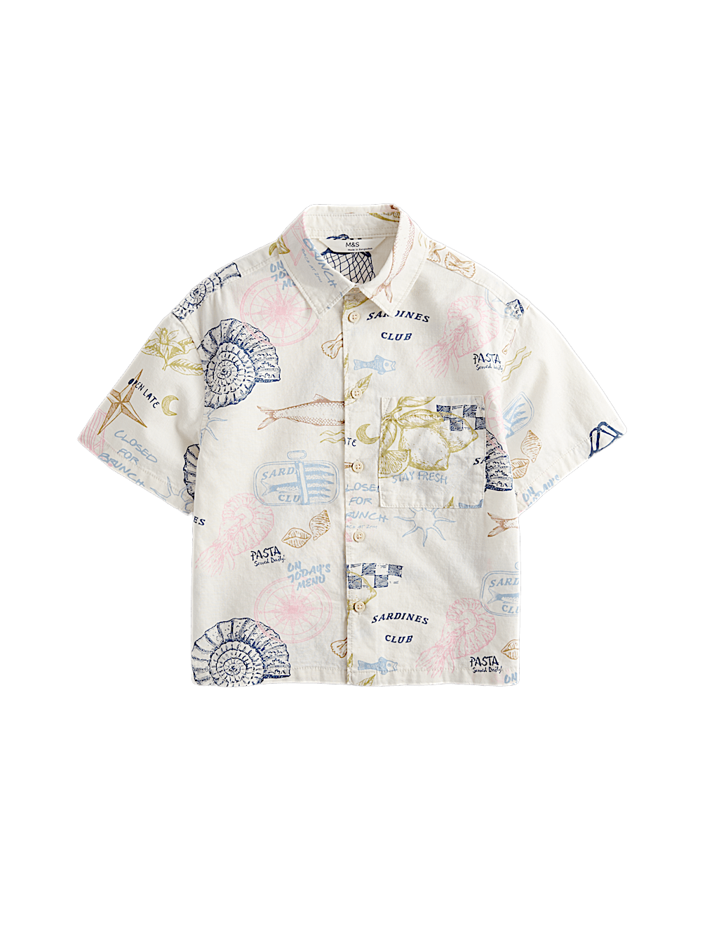 Pure Cotton Coastal Print Shirt (2-8 Yrs)