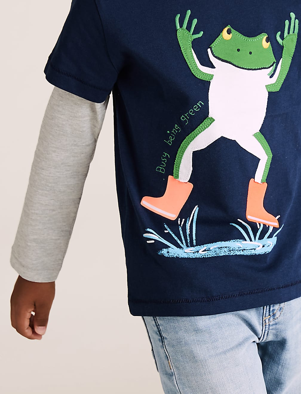 Cotton Embroidered Frog Top (2-7 Yrs)