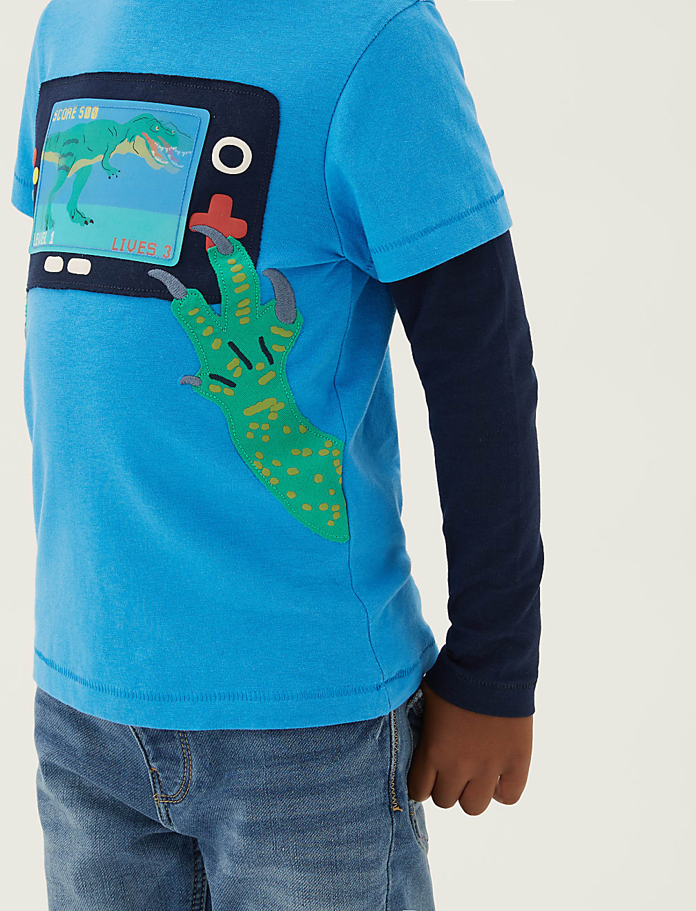 Pure Cotton Gamer Dinosaur Interactive Top (2-7 Yrs)