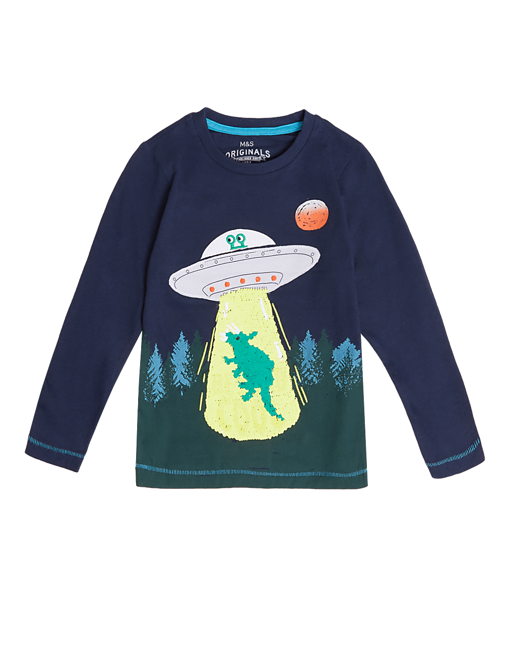 Pure Cotton Alien Reversible Sequin Top (2-7 Yrs)