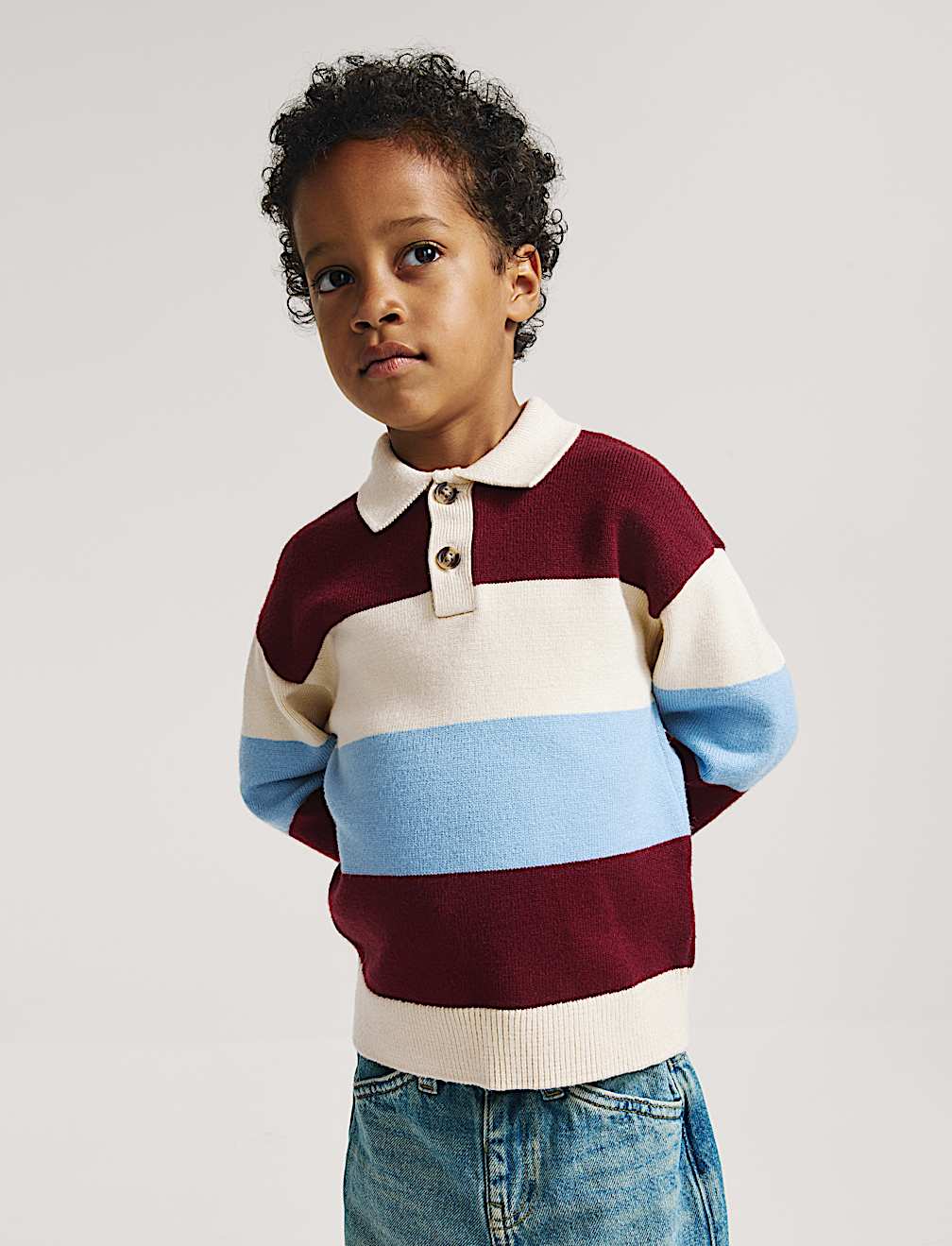 Striped Rugby Knitted Jumper (2-8 Yrs)