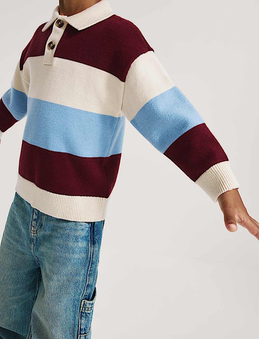 Striped Rugby Knitted Jumper (2-8 Yrs)