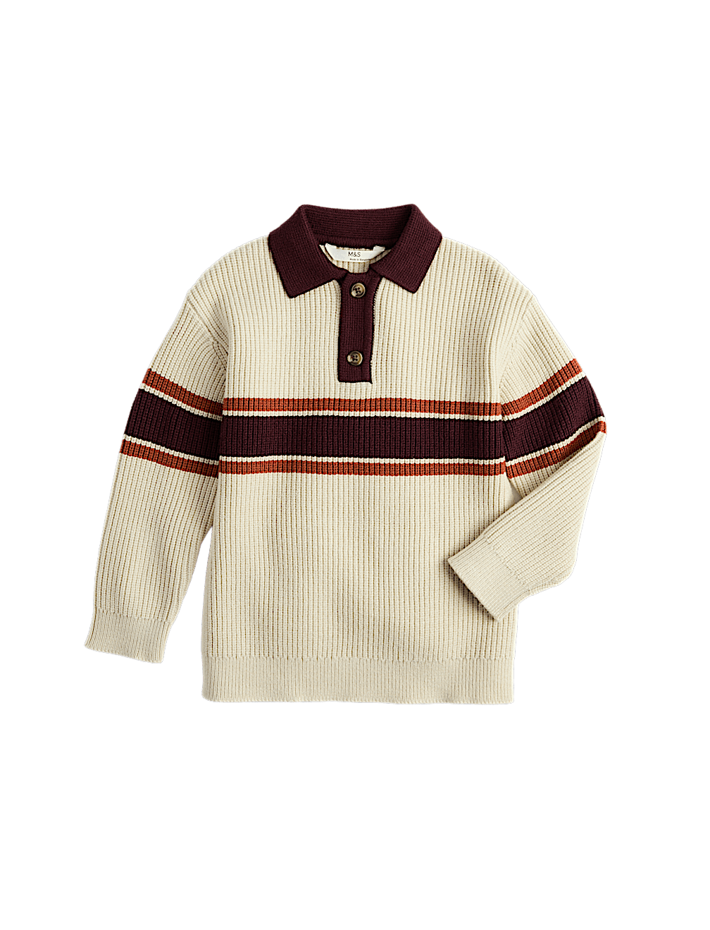 Knitted Stripe Collared Jumper (2-8 Yrs)