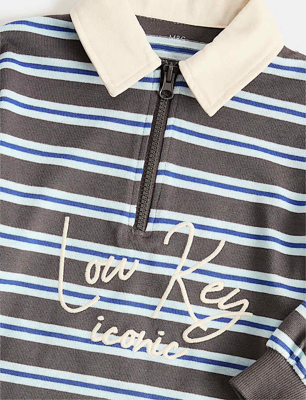 Cotton Rich Graphic Striped Rugby Top (2-8 Yrs)