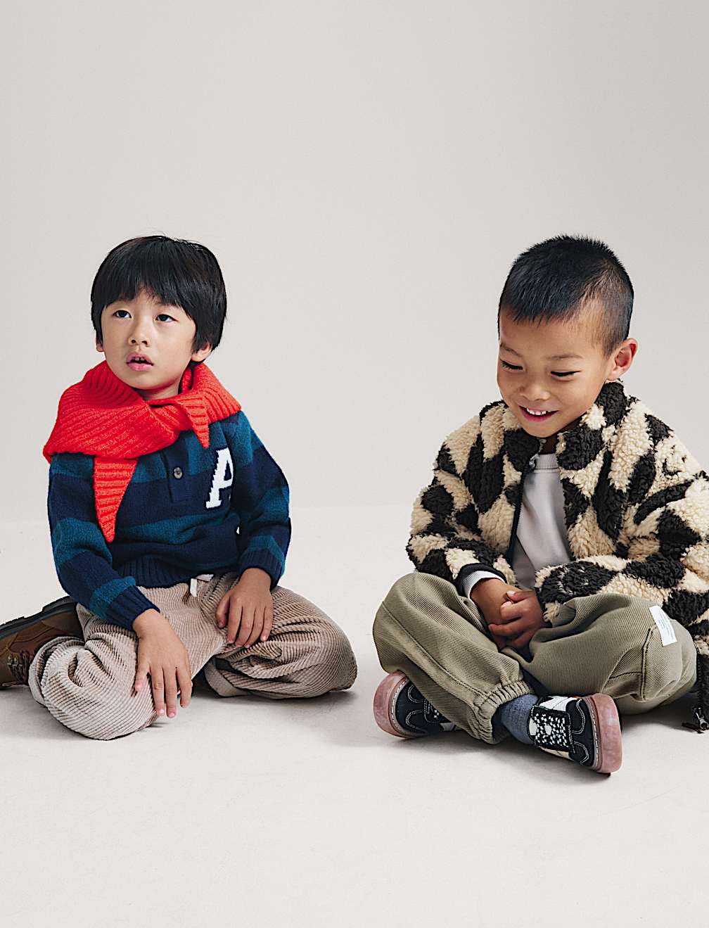 Harlequin Patterned Borg Jacket (2-8 Yrs)