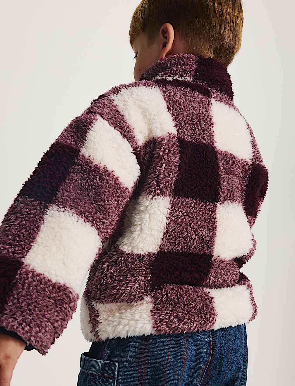 Borg Checked Jacket (2-8 Yrs)