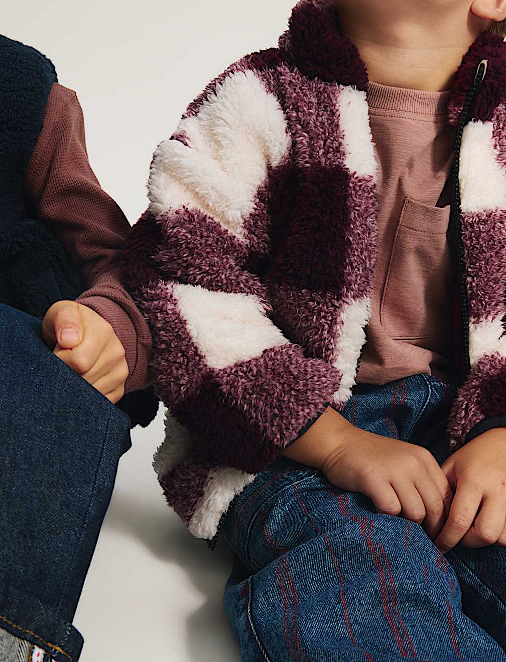 Borg Checked Jacket (2-8 Yrs)