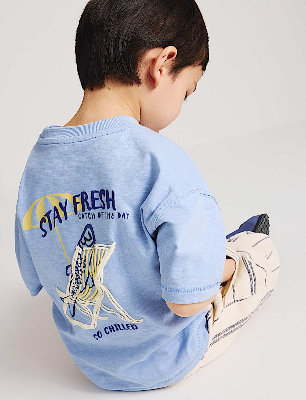 Pure Cotton Fish Graphic T-shirt (2-8 Yrs)