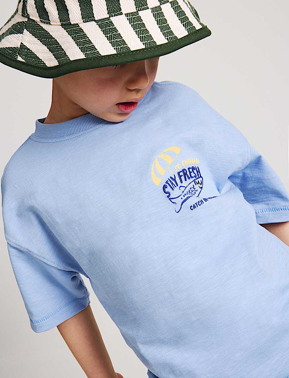 Pure Cotton Fish Graphic T-shirt (2-8 Yrs)