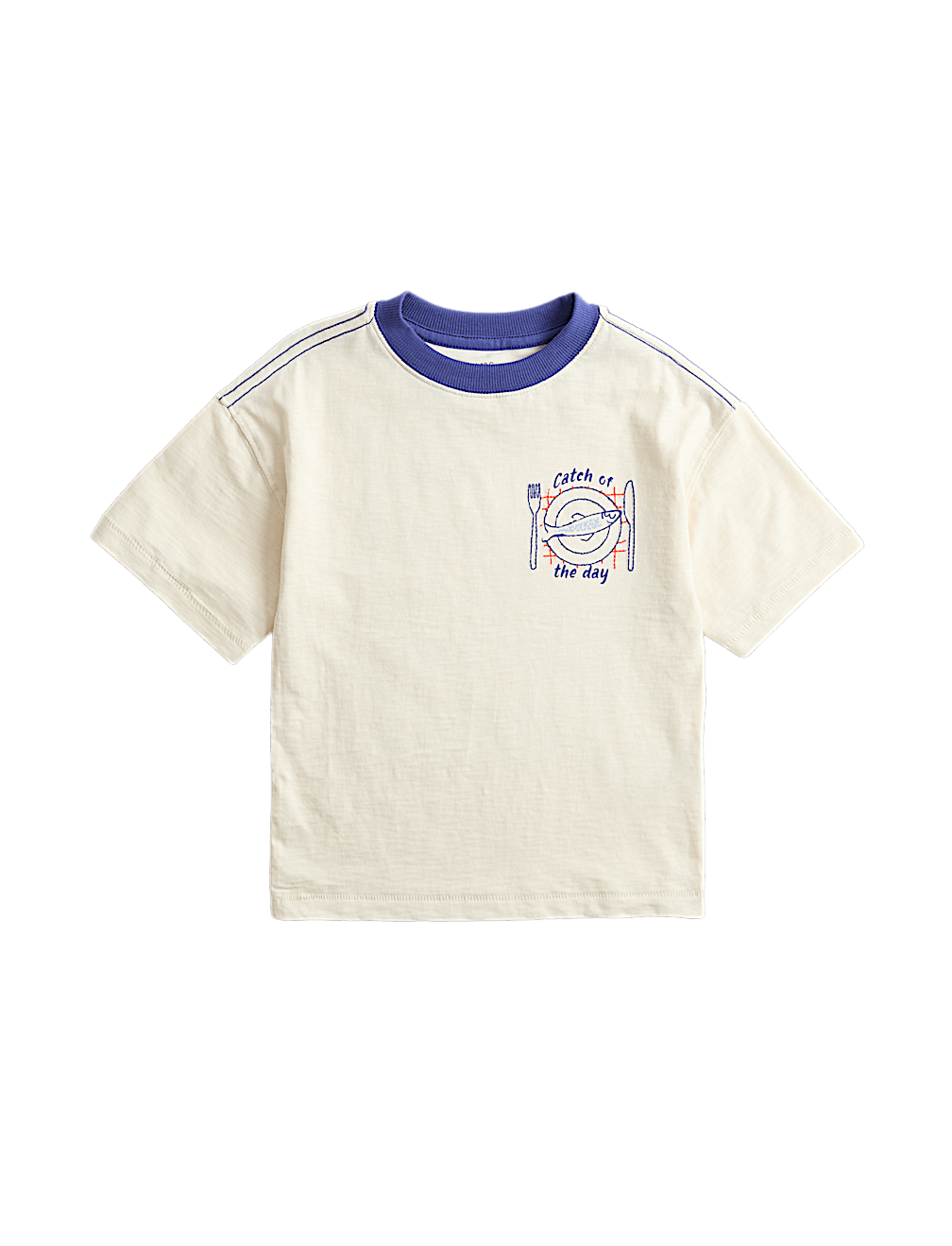 Pure Cotton Fish Graphic T-Shirt (2-8 Yrs)