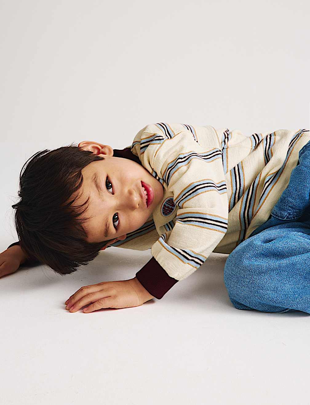 Pure Cotton Textured Striped Top (2-8 Yrs)