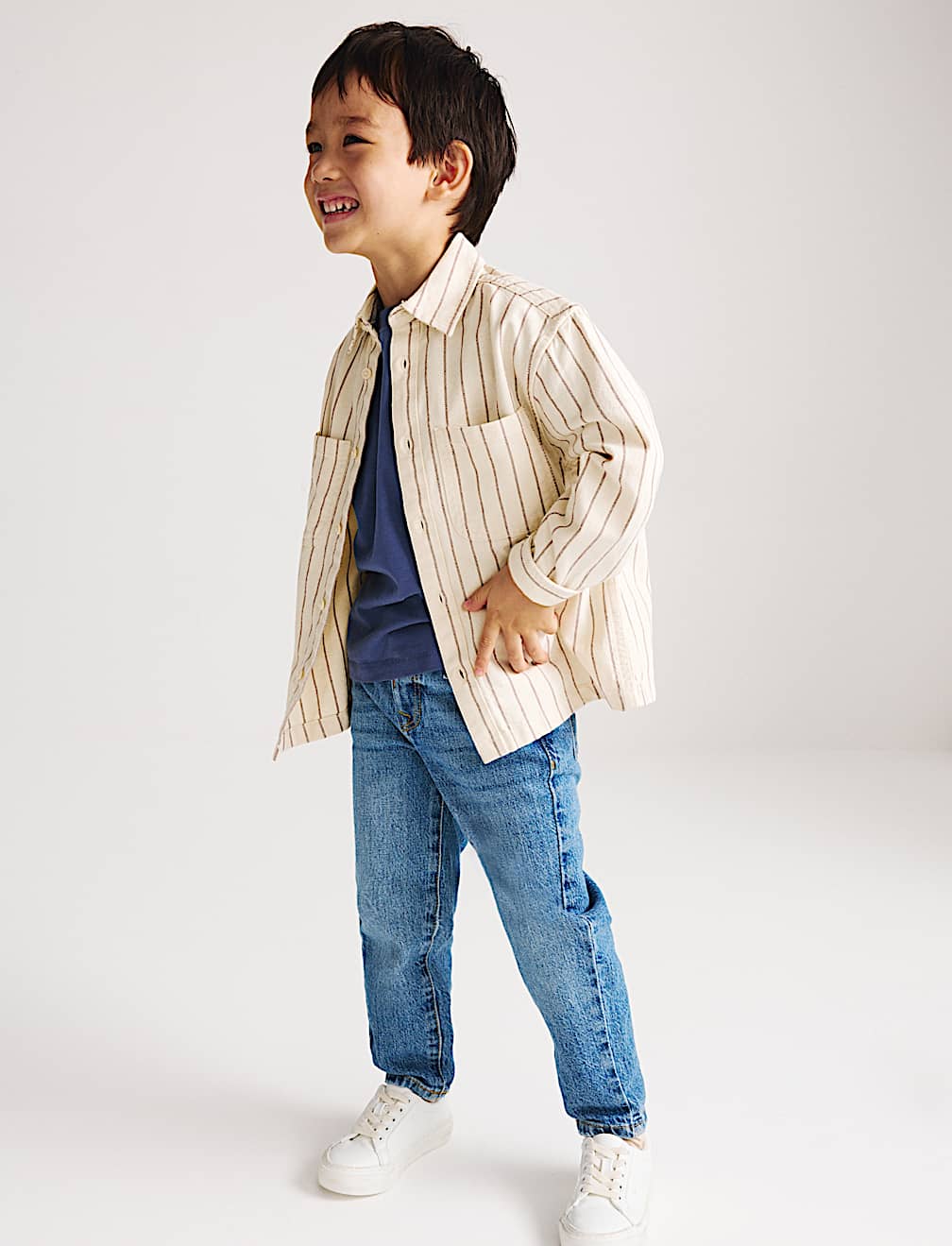 Pure Cotton Striped Overshirt (2-8 Yrs)