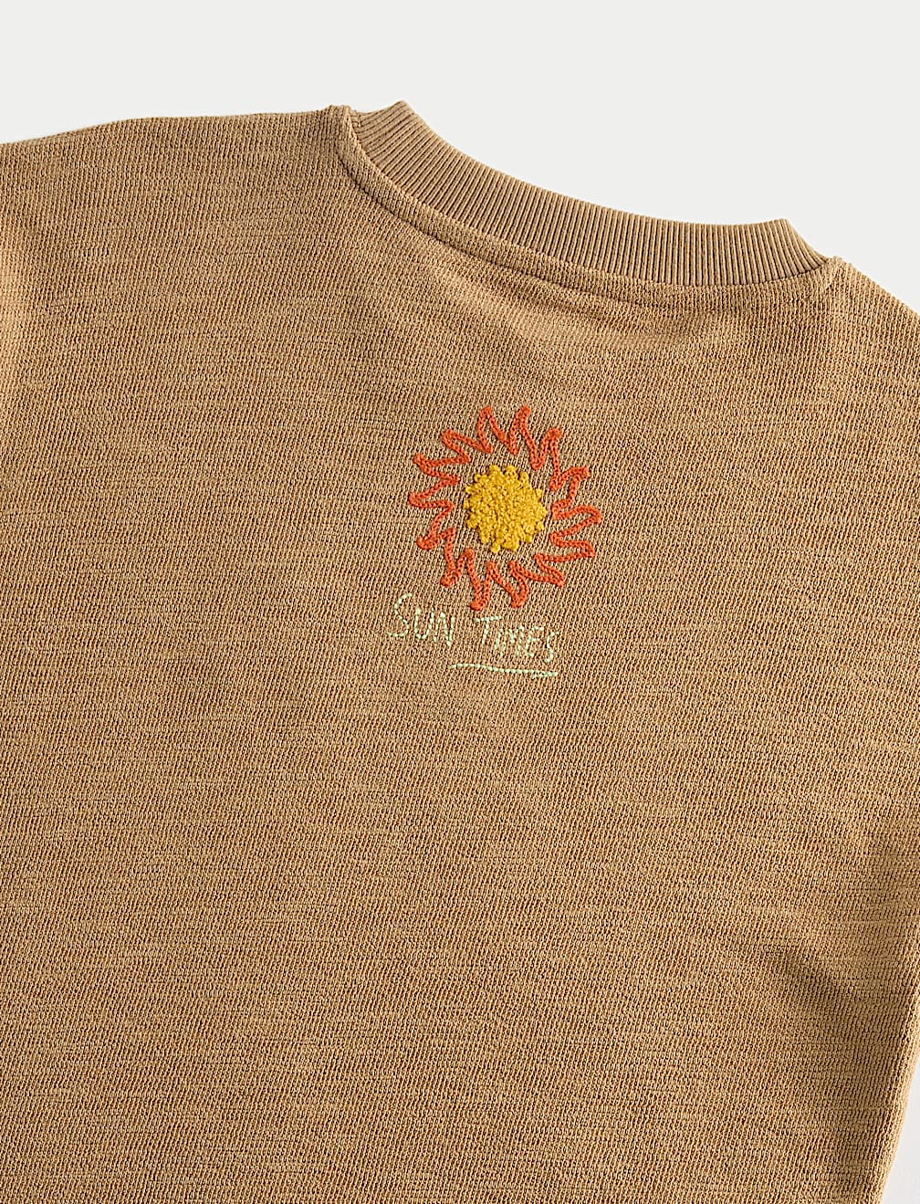 Pure Cotton Textured Embroidered T-Shirt (2-8 Yrs)