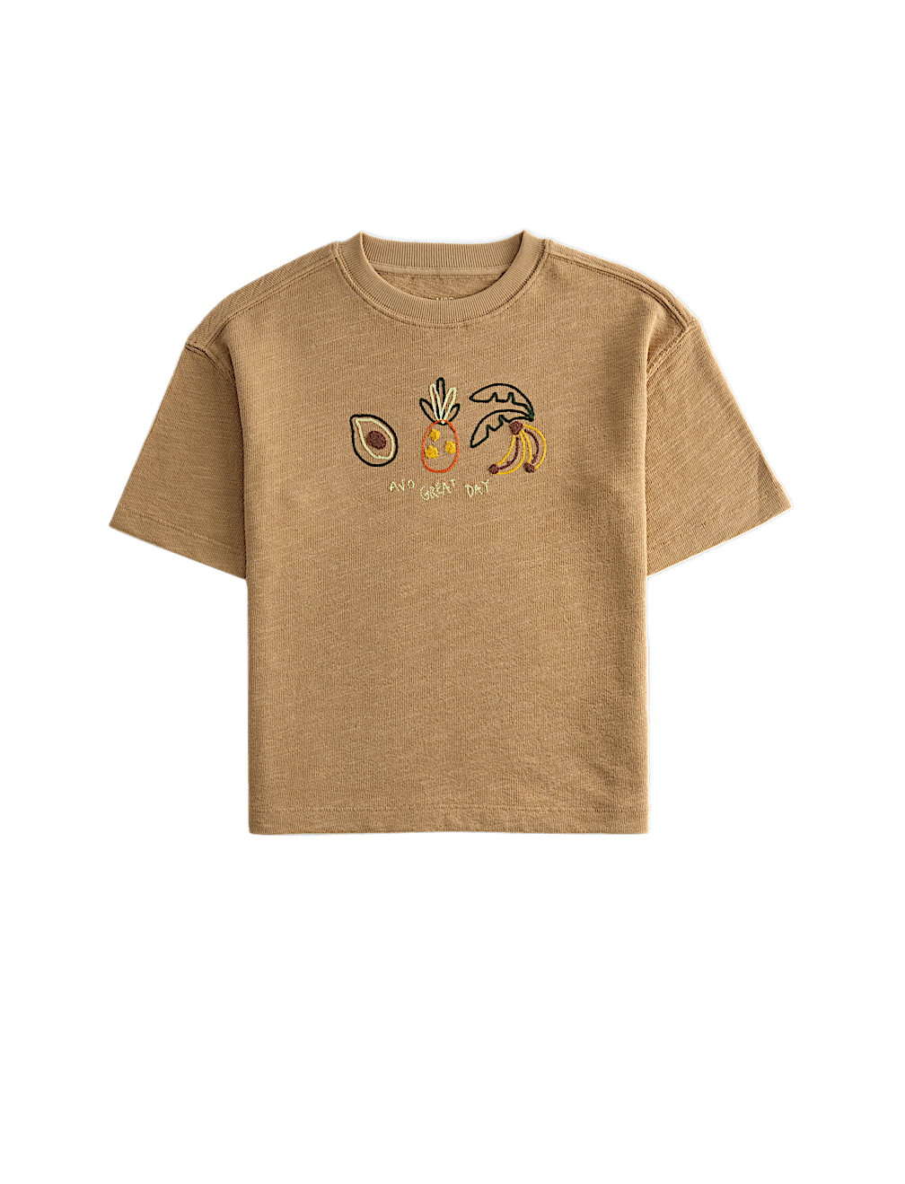 Pure Cotton Textured Embroidered T-Shirt (2-8 Yrs)