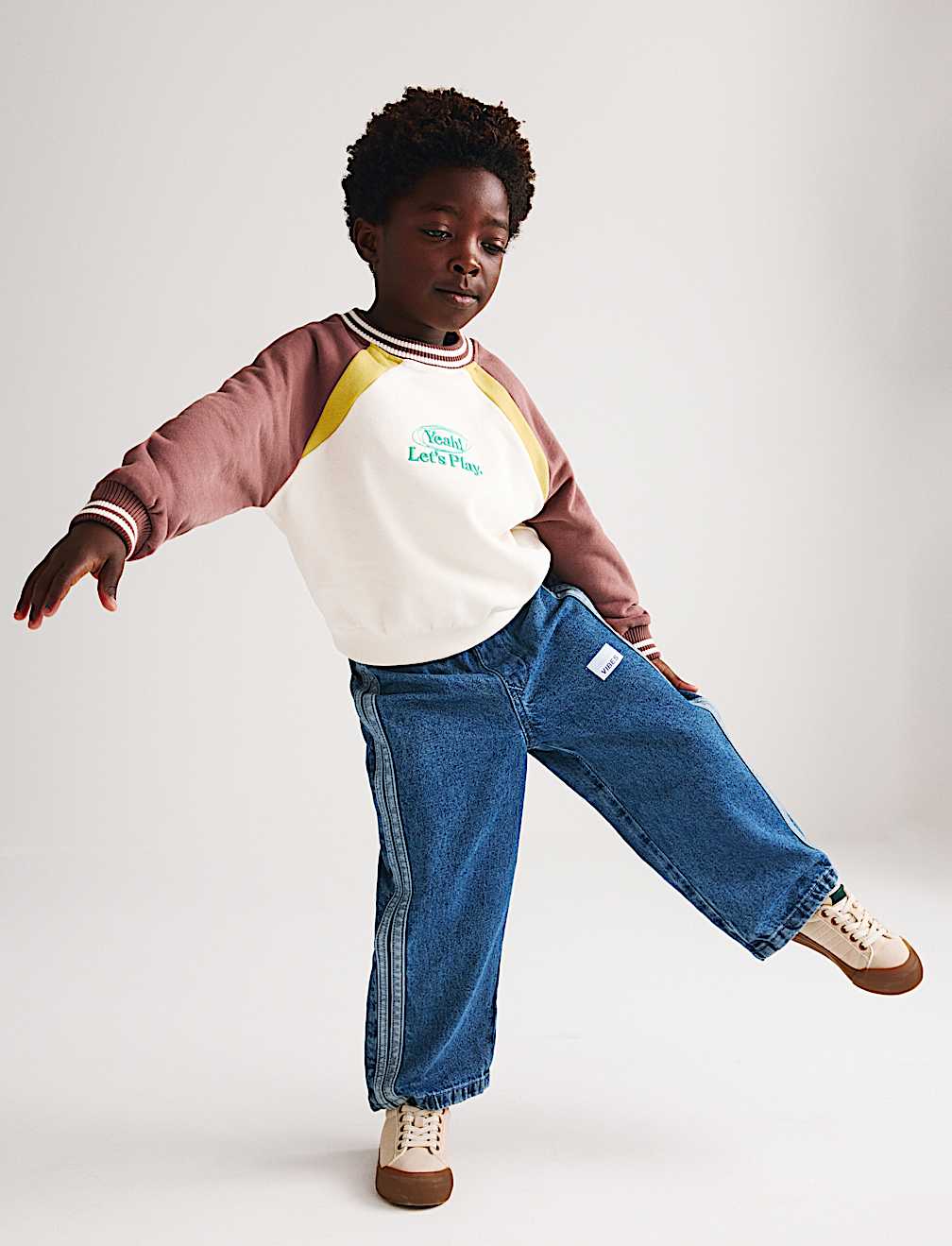Cotton Rich Slogan Raglan Sweatshirt (2-8 Yrs)