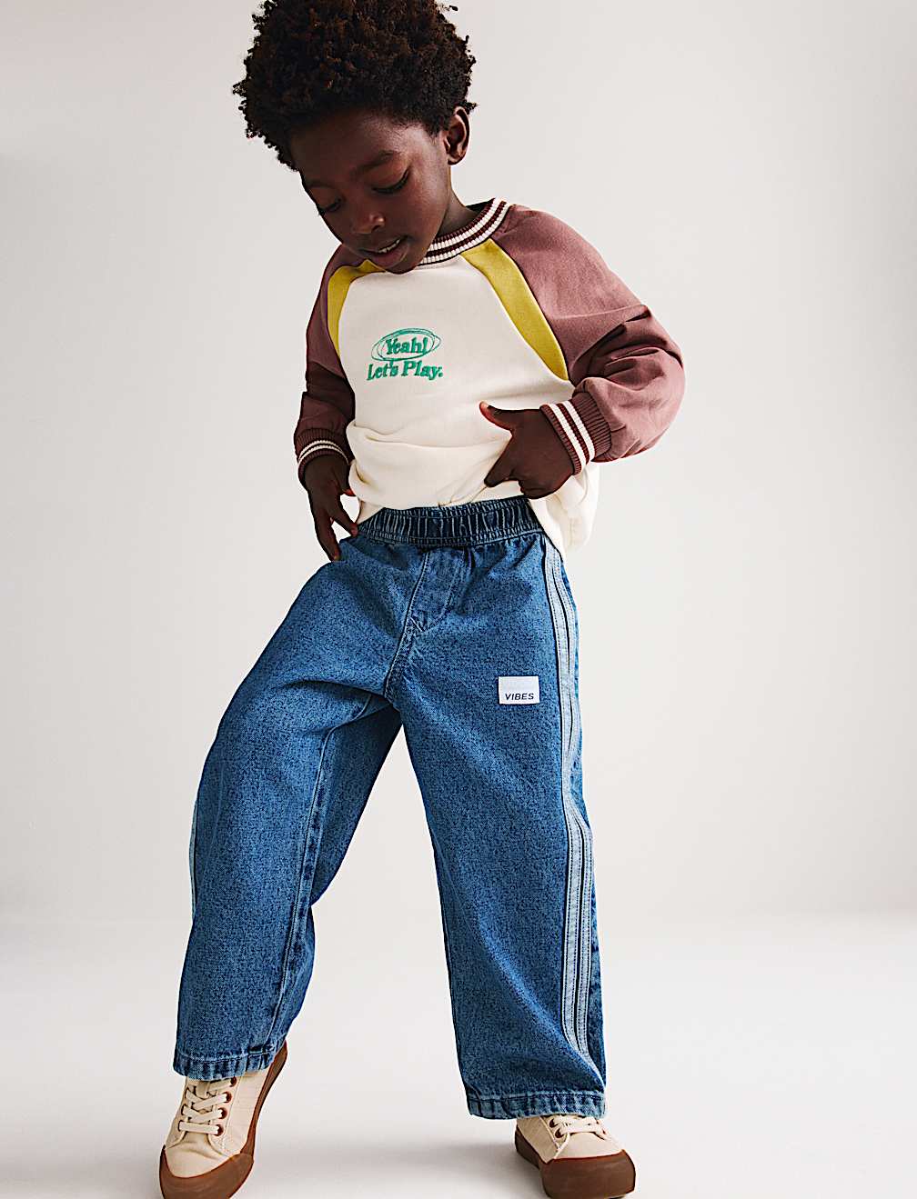 Cotton Rich Slogan Raglan Sweatshirt (2-8 Yrs)